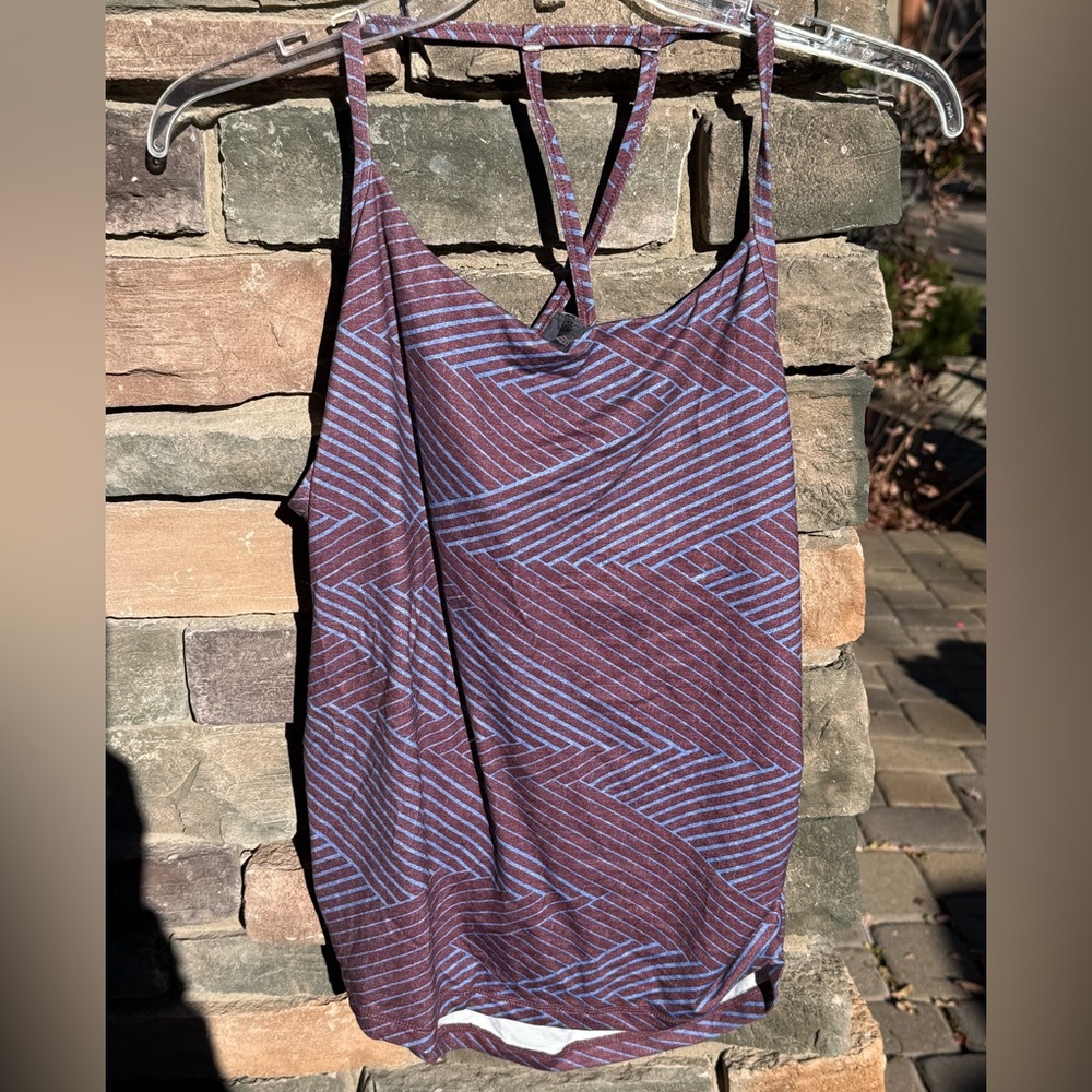 Prana Purple and Blue Striped Tank Top
